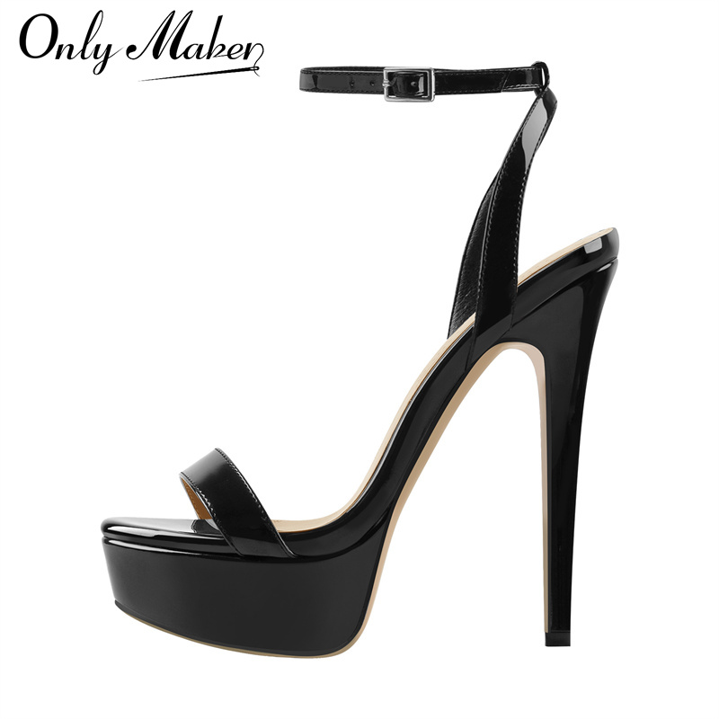 Women'S Formal Wear For Wedding - Onlymaker 女性プラットフォームスティレットハイヒールラウンドオープントゥアンクルストラップセクシーなヒールウェディングパーティードレスサンダル