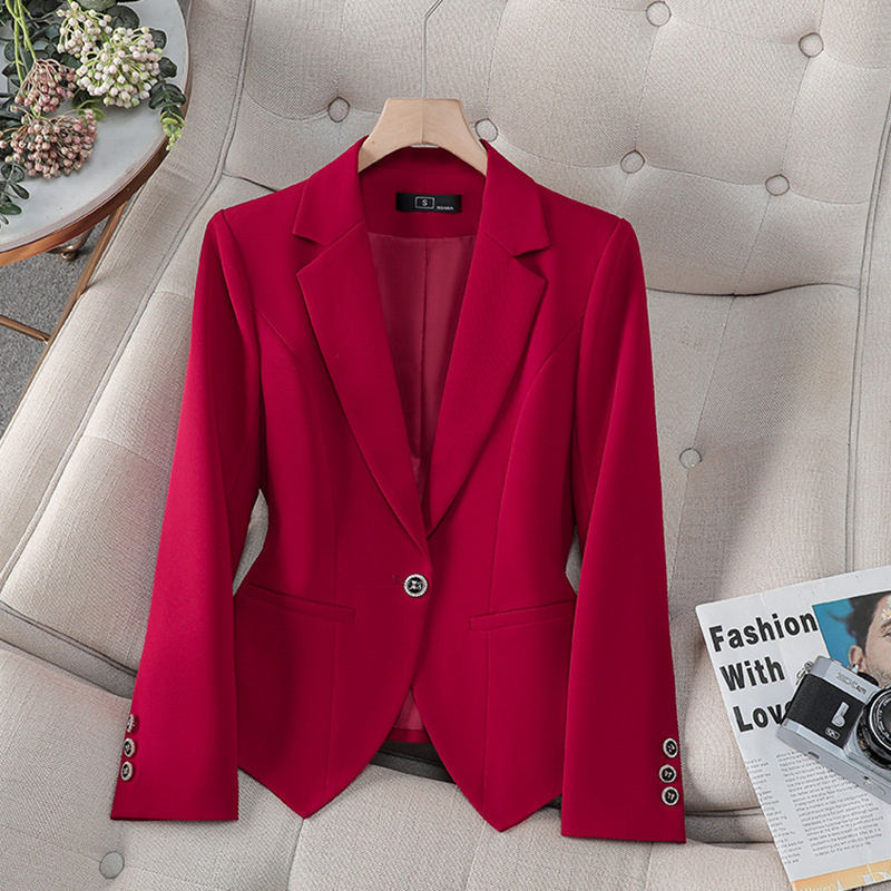 新しいファッション女性フォーマルブレザー女性赤白黒オフィスス - Women Formal Wear Winter のレビューと価格
