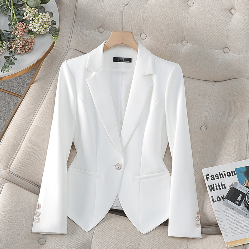 新しいファッション女性フォーマルブレザー女性赤白黒オフィスス - Women Formal Wear Winter のレビューと価格
