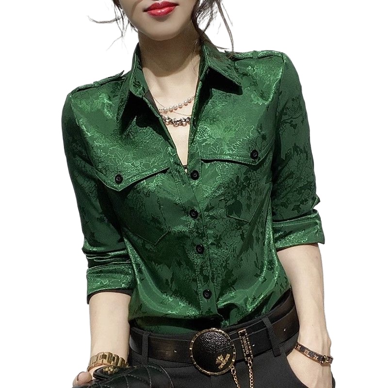 女性トップス春と秋のフル長袖女性のシャツブラウスオフィス服着 - Women Formal Wear Outfits のレビューと価格
