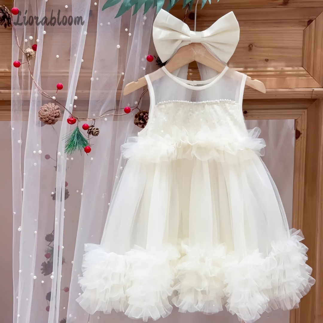 女の子用チュールガウン レイヤードスカートデザイン フラワー - Women Formal Wear For Party のレビューと価格