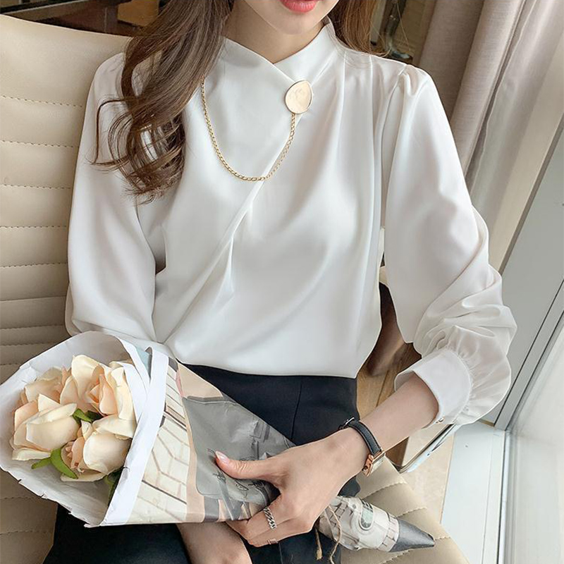 無地エレガント長袖ワークウェアシャツ女性ファッションイレギュ - Women Formal Wear Winter のレビューと価格