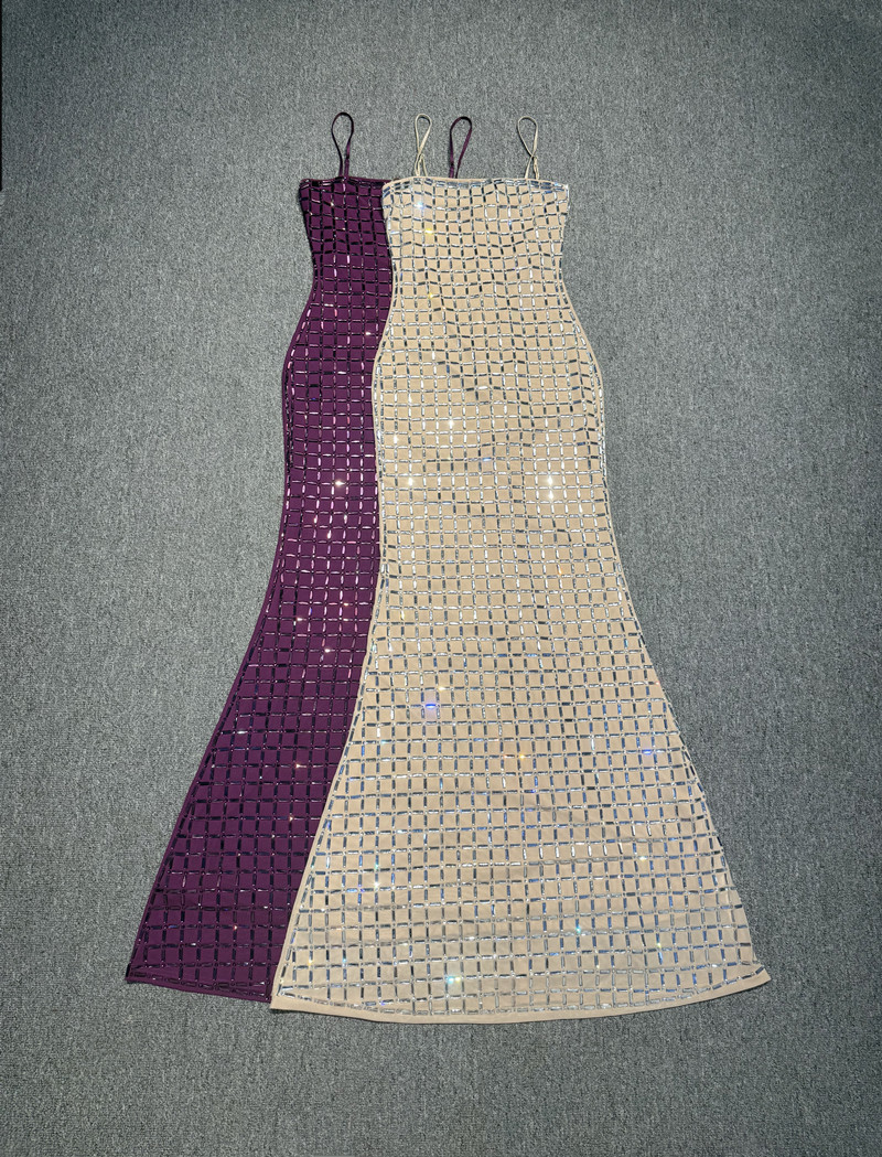 パープルクリスタル レディース プロムドレス セクシー ノー - Women Formal Wear With Skirt のレビューと価格