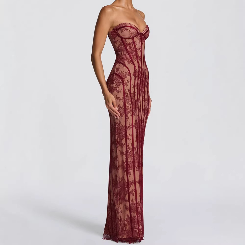 ストラップレスボディコンマキシドレス レディース 2026  - Women Formal Wear For Party のレビューと価格