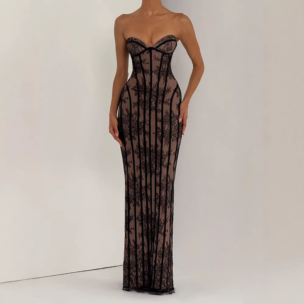 ストラップレスボディコンマキシドレス レディース 2026  - Women Formal Wear For Party のレビューと価格